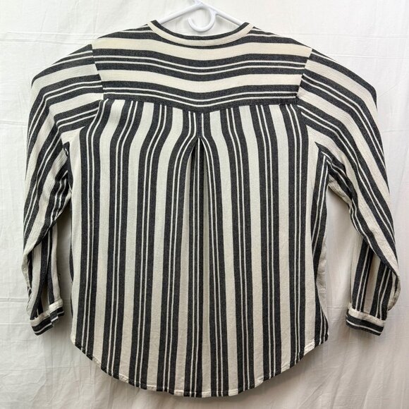 Lucky Brand Stripe Long Sleeve Button Down Shirt Women XL Gray White - Picture 3 of 10